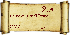 Paunert Ajnácska névjegykártya